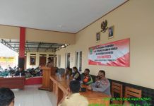 KANIT SABHARA POLSEK KERTAJATI HADIRI PELANTIKAN DAN PENGUKUHAN PERANGKAT DESA SUKAKERTA KERTAJATI.